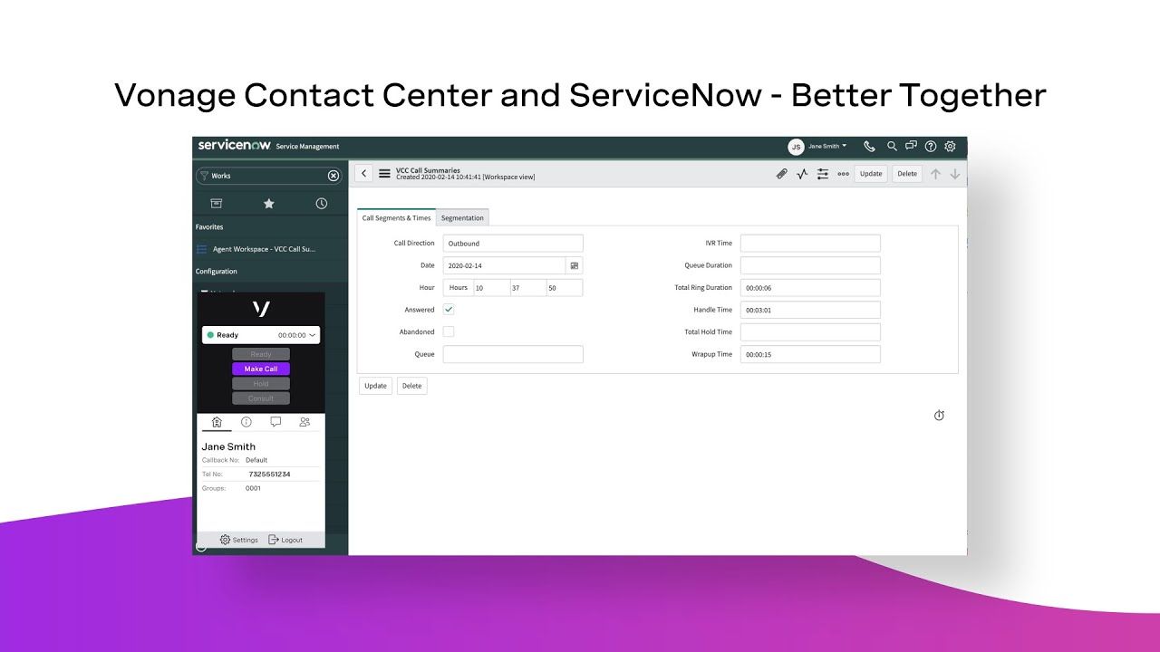 Vonage Contact Center for ServiceNow